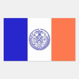 Rectangle sticker with Flag of New York, U.S.A.