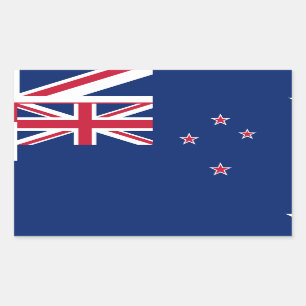 Rectangle sticker with Flag of New Zealand