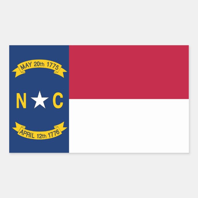 Rectangle sticker with Flag of North Carolina (Front)