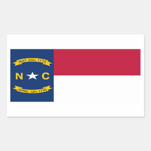Rectangle sticker with Flag of North Carolina
