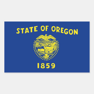 Rectangle sticker with Flag of Oregon, U.S.A.