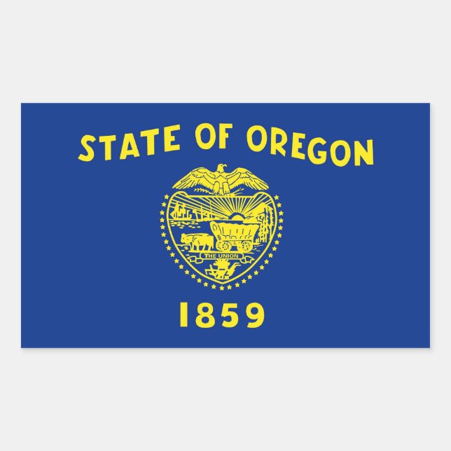 Rectangle sticker with Flag of Oregon, U.S.A. (Front)