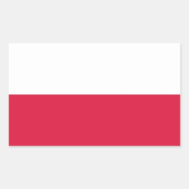 Rectangle sticker with Flag of Poland (Front)