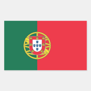 Rectangle sticker with Flag of Portugal