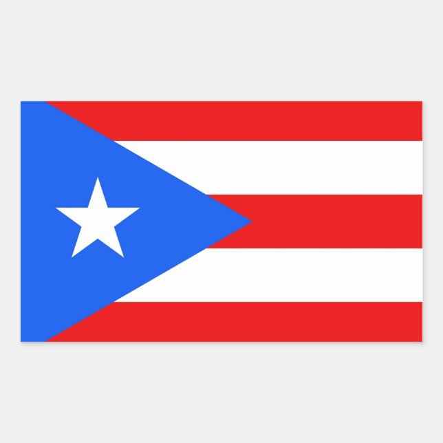 Rectangle sticker with Flag of Puerto Rico, U.S.A. (Front)