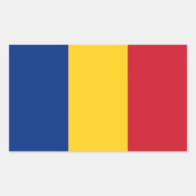Rectangle sticker with Flag of Romania (Front)