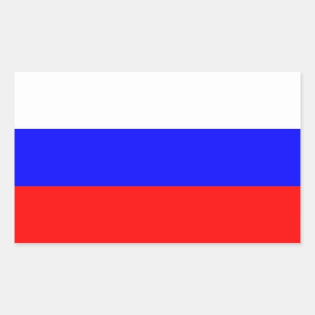 Rectangle sticker with Flag of Russia (Front)