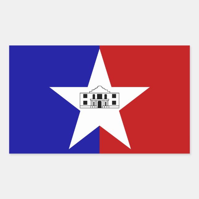Rectangle sticker with Flag of San Antonio (Front)