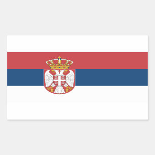 Rectangle sticker with Flag of Serbia