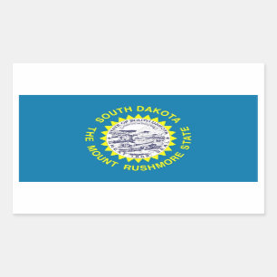 Rectangle sticker with Flag of South Dakota