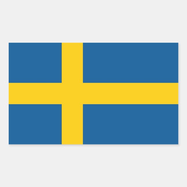 Rectangle sticker with Flag of Sweden (Front)
