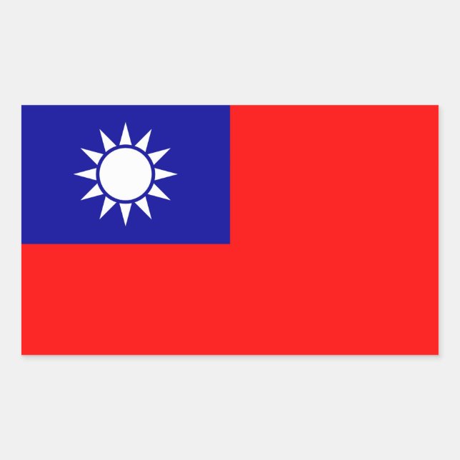 Rectangle sticker with Flag of Taiwan (Front)