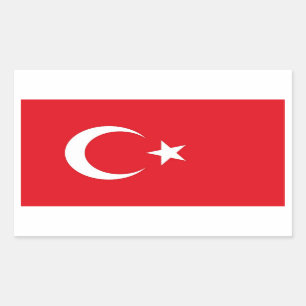 Rectangle sticker with Flag of Turkey