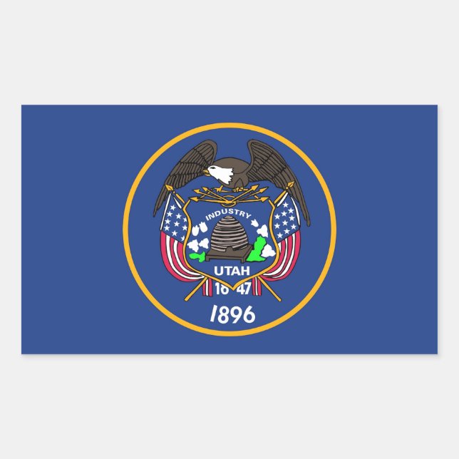 Rectangle sticker with Flag of Utah (Front)