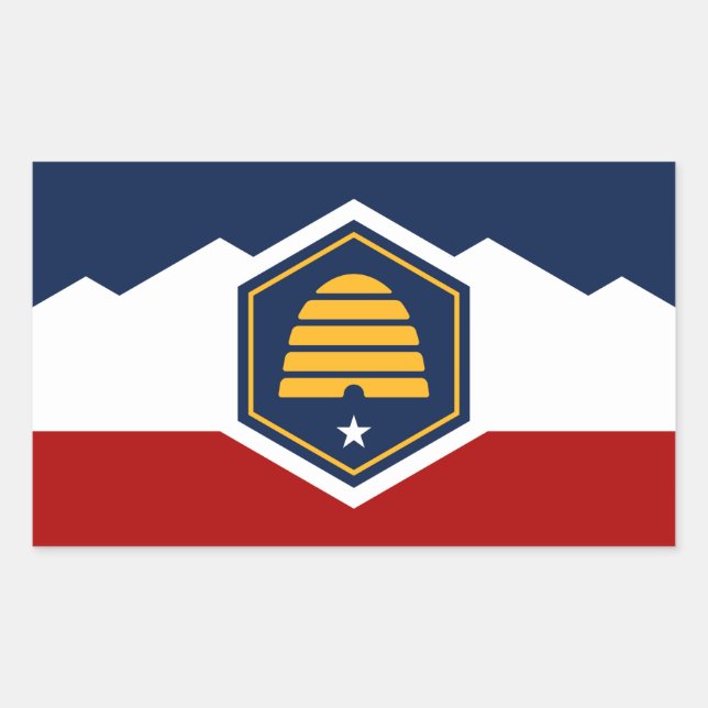 Rectangle sticker with Flag of Utah, USA (Front)