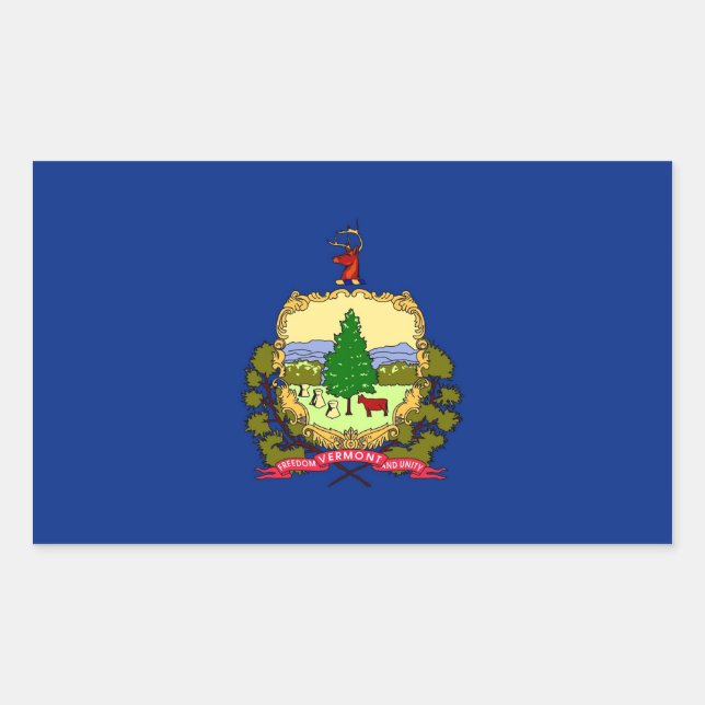 Rectangle sticker with Flag of Vermont (Front)