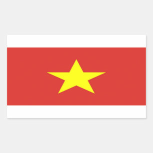 Rectangle sticker with Flag of Vietnam