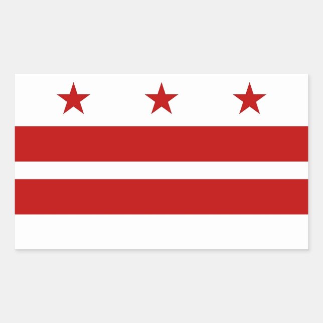 Rectangle sticker with Flag of Washington DC (Front)