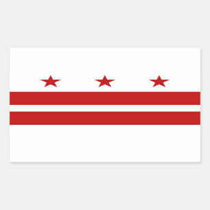 Rectangle sticker with Flag of Washington DC
