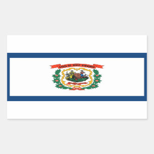 Rectangle sticker with Flag of West Virginia