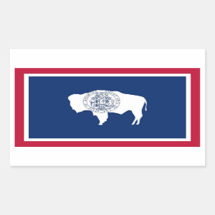 Rectangle sticker with Flag of Wyoming