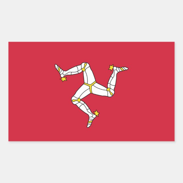 Rectangle sticker with Isle of Man Flag, UK (Front)