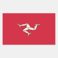 Rectangle sticker with Isle of Man Flag, UK
