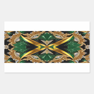 Rectangle sticker with Jamaican Colours