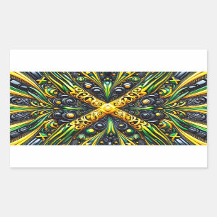 Rectangle sticker with Jamaican Colours
