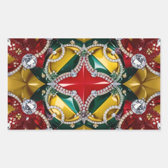 Rectangle sticker with Los Angeles Colours (Front)