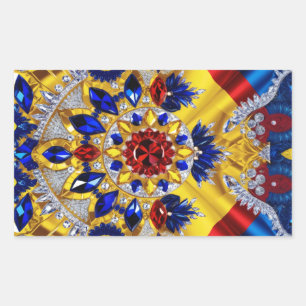 Rectangle sticker with Romanian Colours