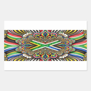 Rectangle sticker with South African Colours