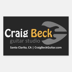 Rectangle Stickers   Craig Beck Guitar Studio