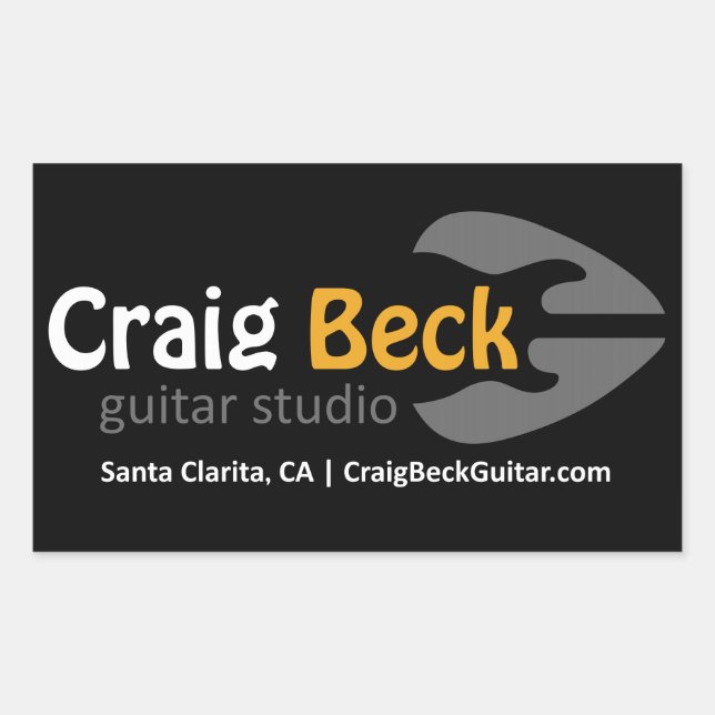 Rectangle Stickers | Craig Beck Guitar Studio (Front)