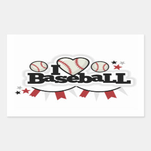 Rectangle Stickers/I Love Baseball Rectangular Sticker