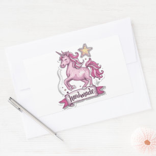 Rectangle Stickers Unicorn and the inscription,,H