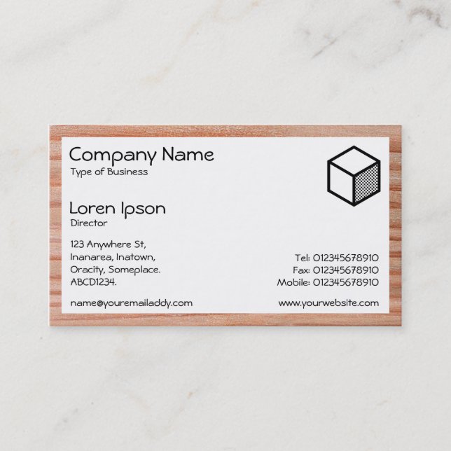 Rectangle - Wood 01 Business Card (Front)
