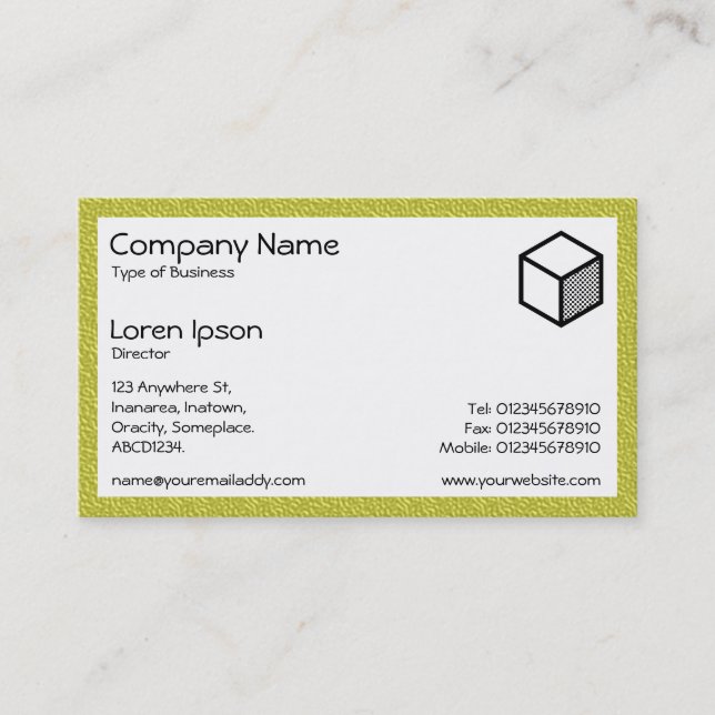 Rectangle - Yellow Green Plastic Business Card (Front)