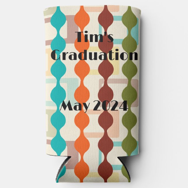 Rectangles and Chains  Seltzer Can Cooler (Front)