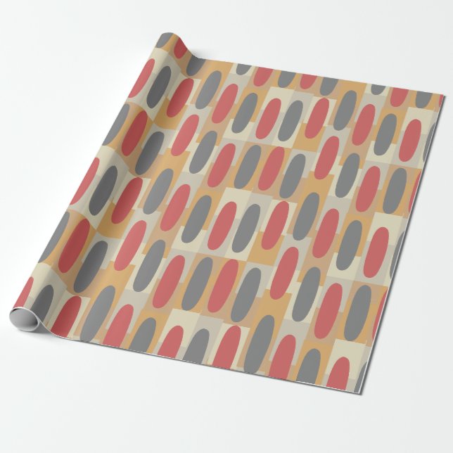 Rectangles and Ovals Wrapping Paper (Unrolled)