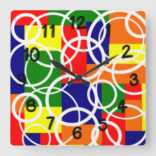 Rectangles and Rings  Square Wall Clock
