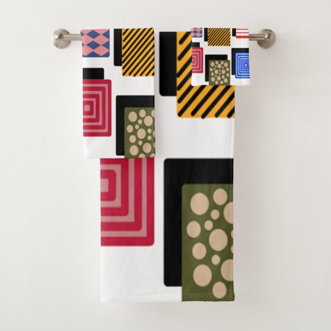 Rectangles and Shadows Bath Towel Set (Insitu)
