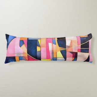 Rectangles and Triangles Geometric Abstract Body Cushion
