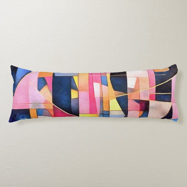 Rectangles and Triangles Geometric Abstract Body Cushion (Front)