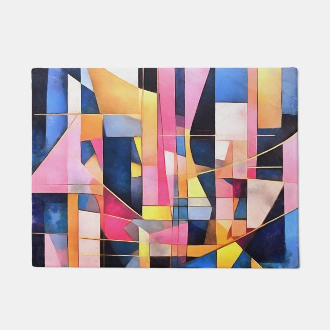 Rectangles and Triangles Geometric Abstract Doormat (Front)