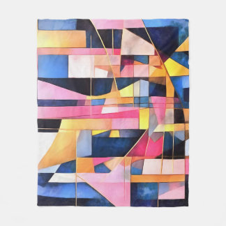Rectangles and Triangles Geometric Abstract Fleece Blanket