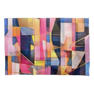 Rectangles and Triangles Geometric Abstract Pillowcase