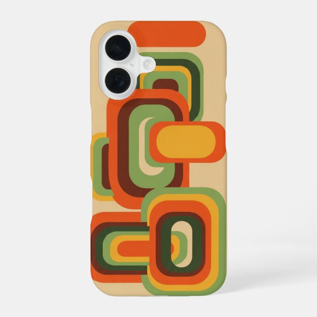 Rectangles Arrondis Vintage iPhone 16 Case (Back)