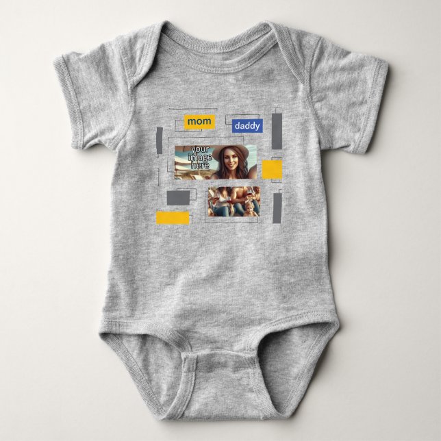 Rectangles Baby Bodysuit (Front)