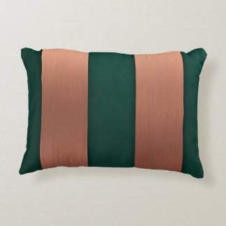 Rectangles Copper Green AI art Decorative Cushion